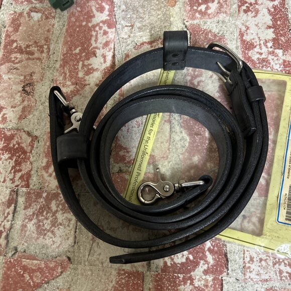 Boston Leather Firemans Radio Strap Plain Black 6543XL-1 - Picture 2 of 5